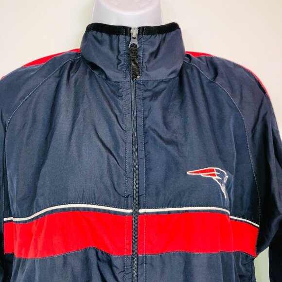 NFL New England Patriots Boys Size L Jacket Navy Blue Windbreaker - Picture 2 of 9